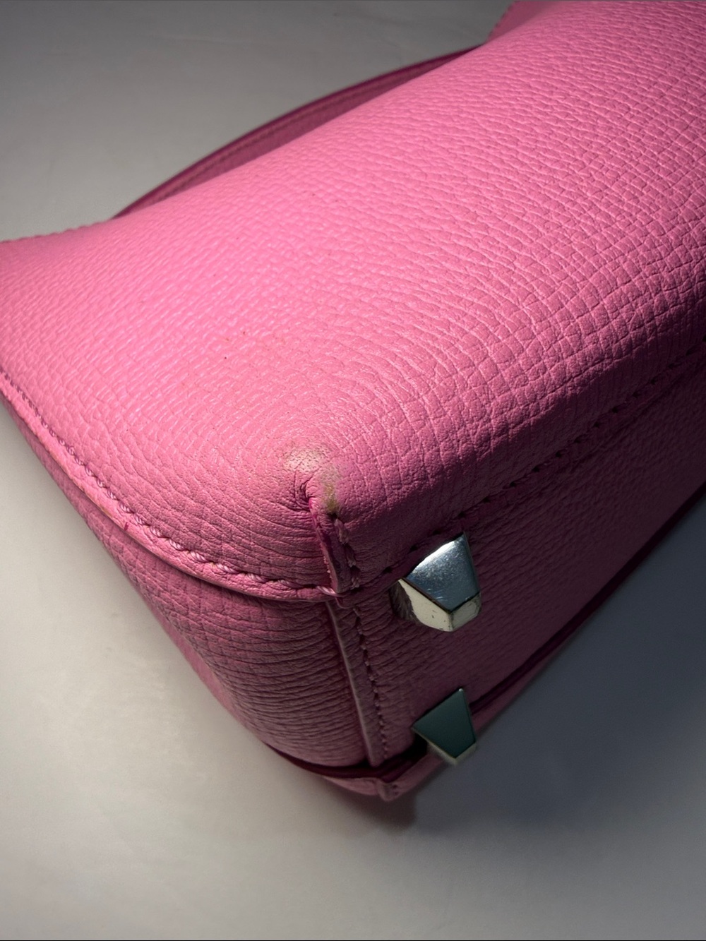 MCM Pink Pebbled Leather Convertible Crossbody - Picture 9 of 12